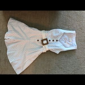 Anthropologie Belted Eyelet Romper - White